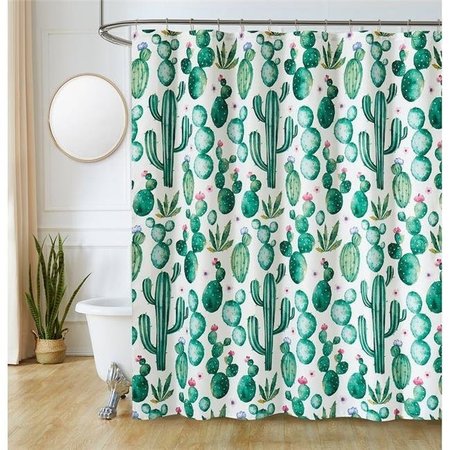 OLIVIA GRAY Olivia Gray SCSPC096 Sutton Park Printed Shower Curtain; Cactus - 13 Piece SCSPC096